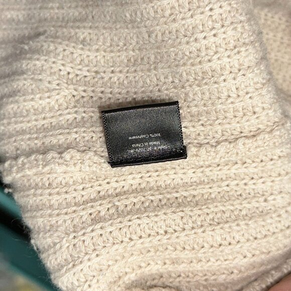 Jenni Kayne Oatmeal Ribbed Cashmere Fisherman Sweater Womens Size L Minimalist - Picture 4 of 8